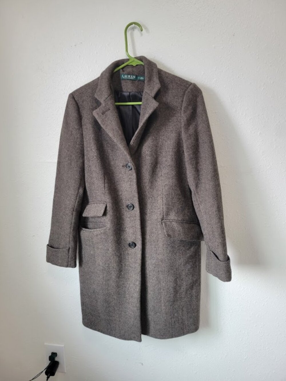 Ralph Lauren Women's Brown Wool Blend Coat Size 8